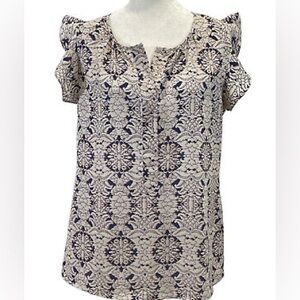 Cabi Medallion Flutter Sleeve Blouse size XL